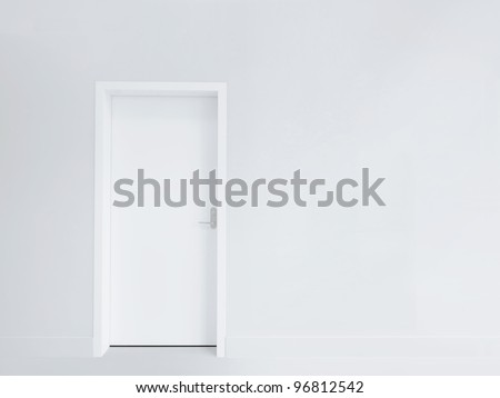 White Door And Blank Wall