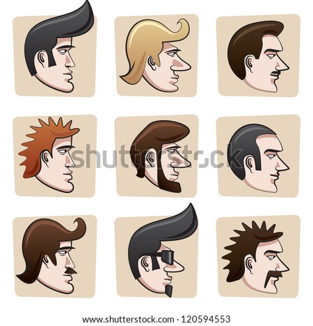 Cartoon Men Heads Stock Vector Illustration 120594553 : Shutterstock