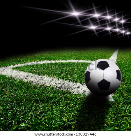 soccer ball on the green field soccer ball on the green field