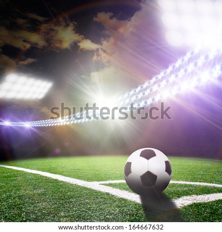 The soccer stadium with the bright lights The soccer stadium with the bright lights