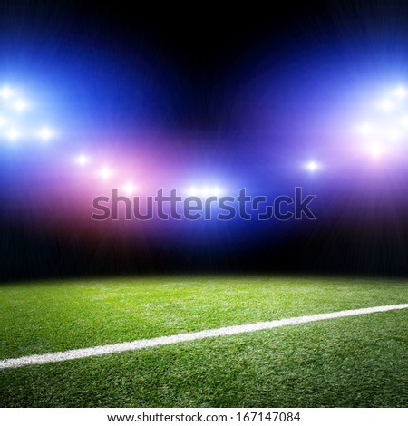 The image of stadium in lights and flashes