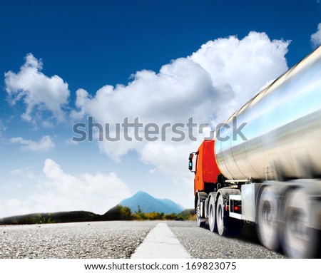 The Big Trucks On The Asphalt Road