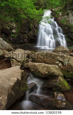 Spruce flat falls in Temont at the great smoky mountains national park.  The trail start at the Great Smoky Mountians Institute, moderate to difficult 1.9 ml round trip hike.