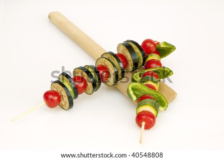 Vegetable Skewer ready for cooking