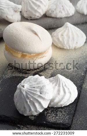 meringue cakes cooking on the kitchen table