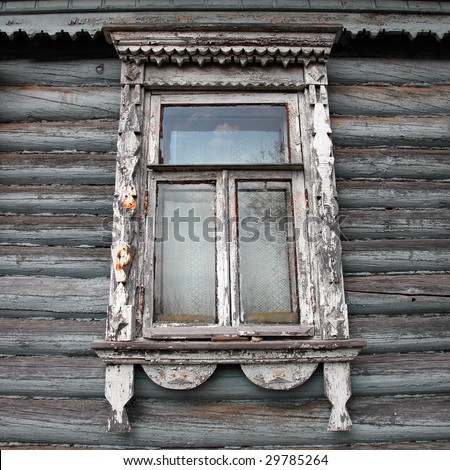 Window in the rural Russian house