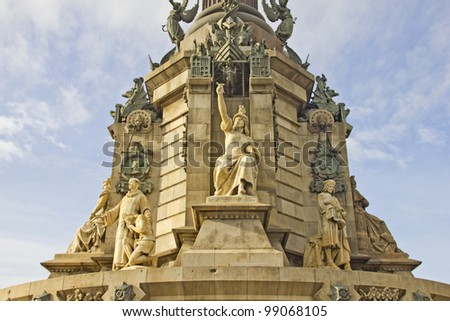Monument Christopher Columbus in Barcelona, Spain