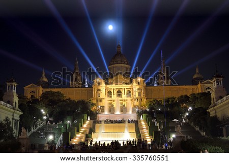 National Art Museum of Catalonia (MNAC) in Barcelona at night