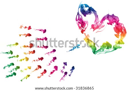 colorful heart ink. abstract