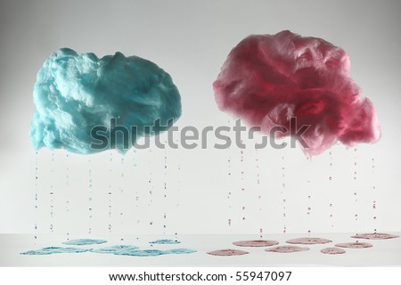 candy floss clouds. stock photo : cotton candy in