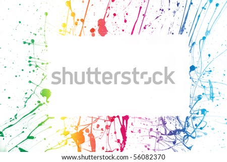 colorful paint frame isolated