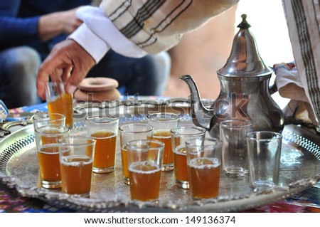 serving traditional tea in Morocco