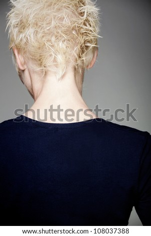 Photo of skinny female neck and back