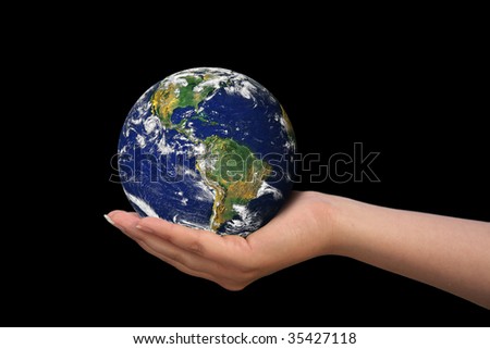 The Earth in hand, photo of the Earth from NASA