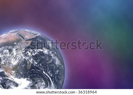 Earth in space, photo of the Earth from NASA