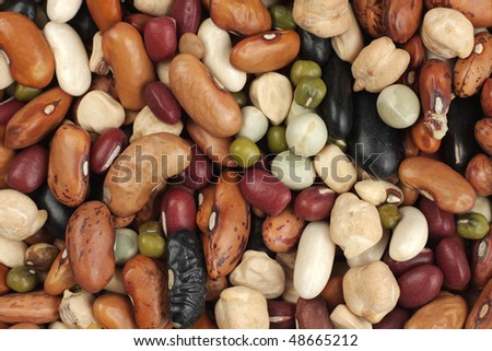 Mixture of different kind of beans, food texture
