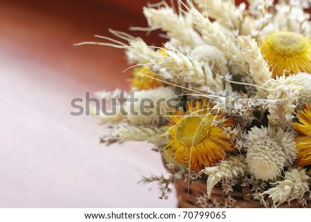 Decorative bouquet of dried flowers