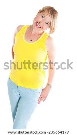 Image of the positive woman of average years