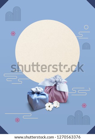 Korean traditional background with gift box package.