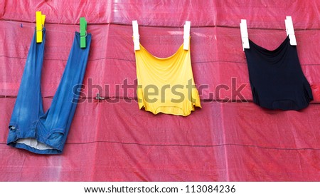 Big clothes drying outdoor
