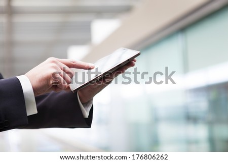 Business man working with a digital tablet