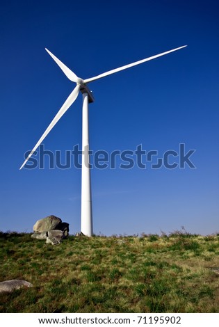 Power generating windmill in the top of a mountain