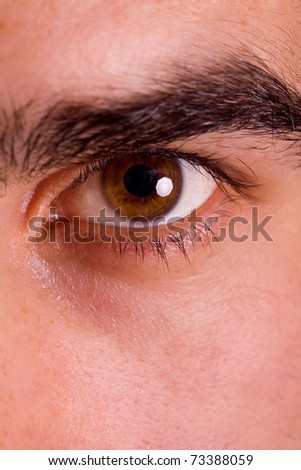 Macro shot of man\'s eye