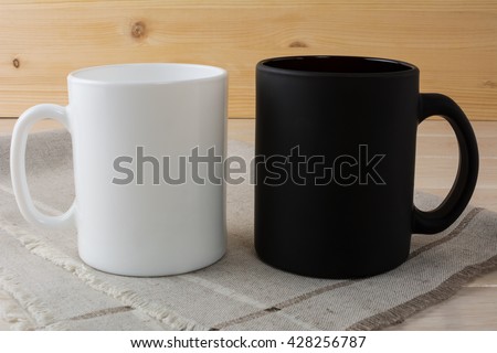 White and black coffee mug mockup. White mug mockup. Mug Product Mockup. Styled mockup. Product mockup. White cup mockup. Cup mockup. Blank mug. Empty Mug Mockup