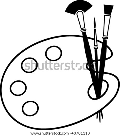 Vector Line Art Artist Palette - 48701113 : Shutterstock