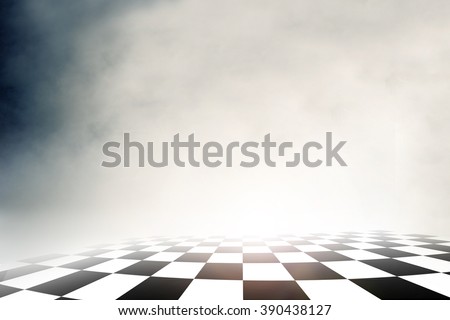 checkered background, sport racing on over cloud sky [Blur and Select focus background]