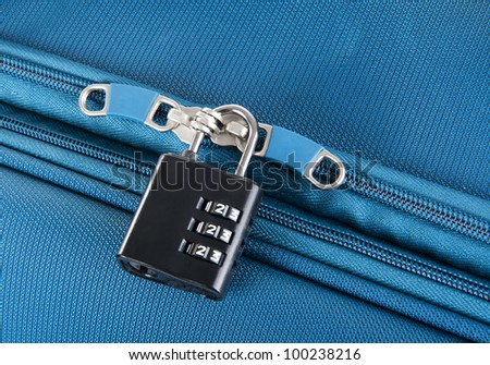 combination lock on a suitcase for travel