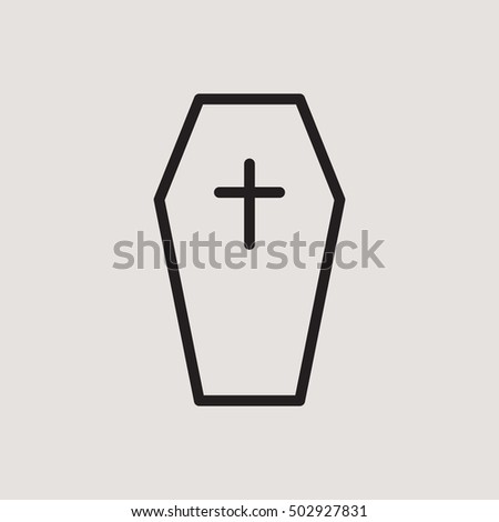 Coffin Halloween Outline Vector Icon - 502927831 : Shutterstock