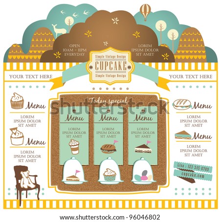 Retro style cafe elements Retro style cafe elements