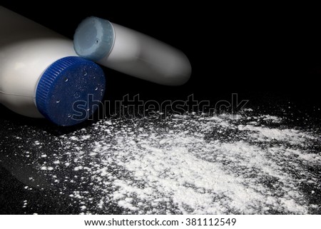 still life photography with talcum powder and canned dough