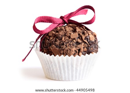 chocolate sweets Stock-photo--chocolate-truffle-close-up-with-bow-on-the-white-isolated-background-44905498