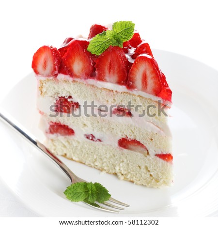 السلام عليكم يا كل اعضاء المنتدى - صفحة 2 Stock-photo-piece-of-cake-on-white-plate-with-strawberries-58112302