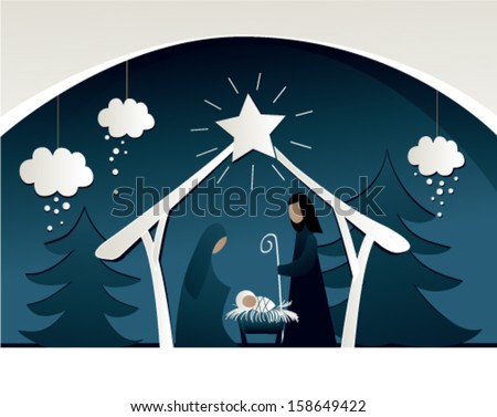 Nativity scene with Holy Family Nativity scene with Holy Family