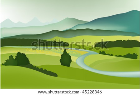 Mountain spring landscape