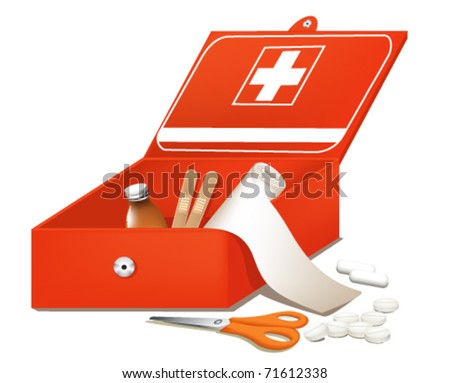First Aid Kit Stock Vector Illustration 71612338 : Shutterstock