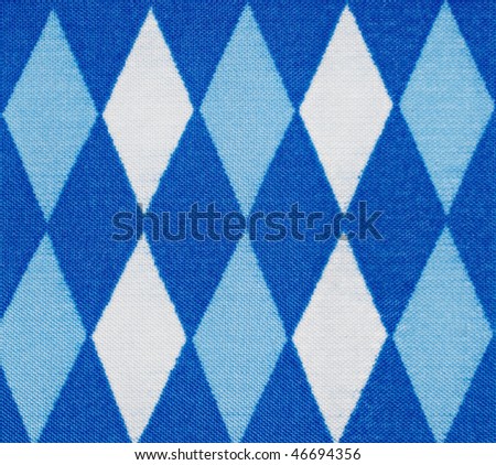 Structure of the fabric painted in sine-white-blue rhombuses