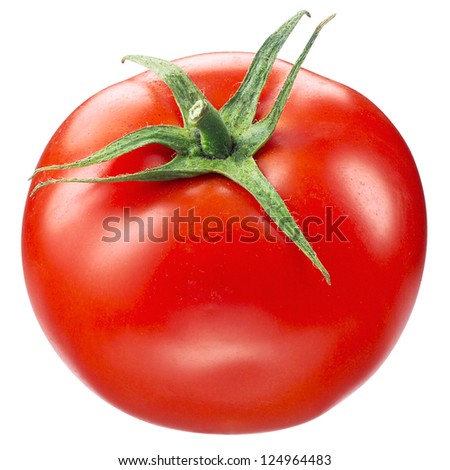 tomato on white. with clipping path