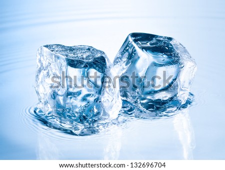 ice cube on water surface