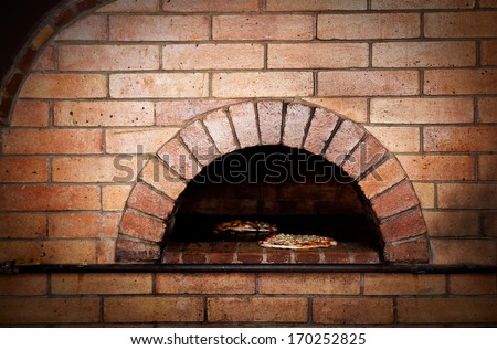 A traditional oven for cooking and baking pizza.
