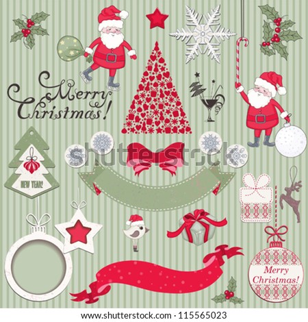 Set of Christmas scrapbook vector elements Set of Christmas scrapbook vector elements