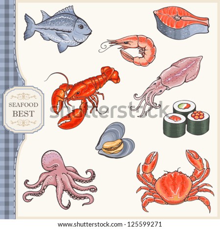 Set of seafood Set of seafood