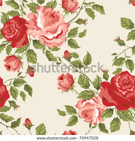 Seamless vector background with roses