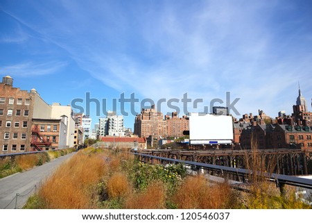 High Line Park and Manhattan skyline