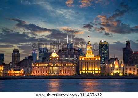 Colonial architecture at The Bund, Shanghai, China