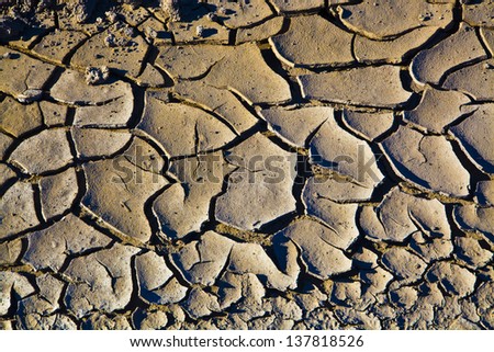 Dry cracked ground    earth texture