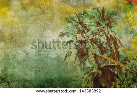 background of vintage palm background Copy space for inscription